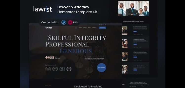 Item cover for download Lawrist - Lawyer & Attorney Elementor Pro Template Kit