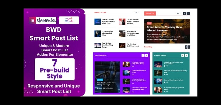 Item cover for download BWD Smart Post List Addon For Elementor