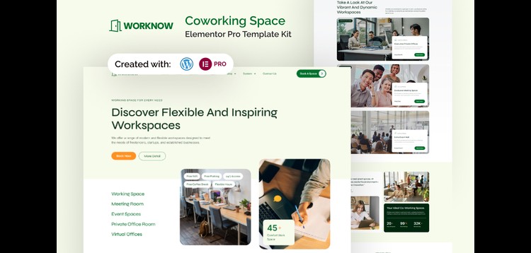 Item cover for download Worknow - Coworking Space Elementor Pro Template Kit