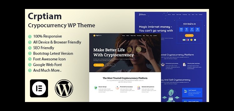 Item cover for download Crptiam - Cryptocurrency WordPress Theme