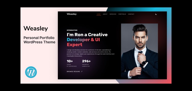 Weasley – Personal Portfolio WordPress Theme