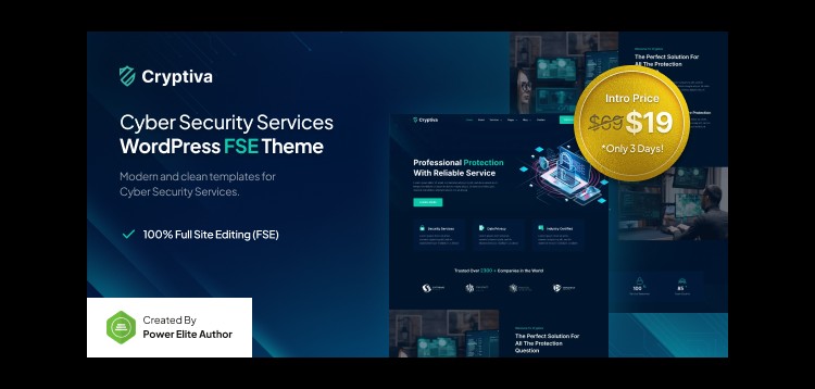 Item cover for download Cryptiva - Cyber Security Services FSE WordPress Theme