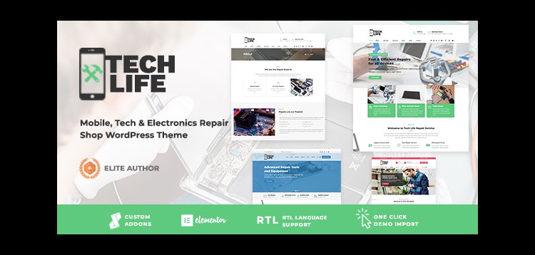 Item cover for download TechLife - Mobile, Tech & Electronics Repair Shop WordPress Theme