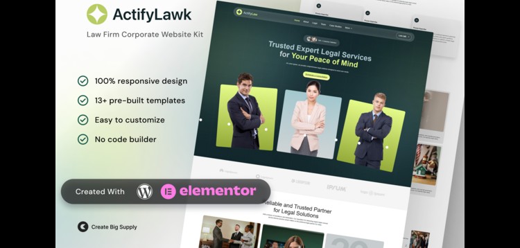 ActifyLaw - Law Firm Corporate Elementor Template Kit