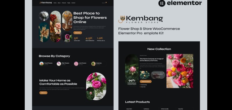 Item cover for download Kembang - Flower Shop & Store WooCommerce Elementor Pro Template Kit