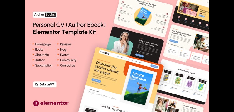 Item cover for download ArcherBooks - Author & eBook Resume Elementor Pro Template Kit