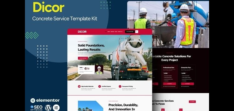 Item cover for download Dicor - Concrete Service Elementor Template Kit