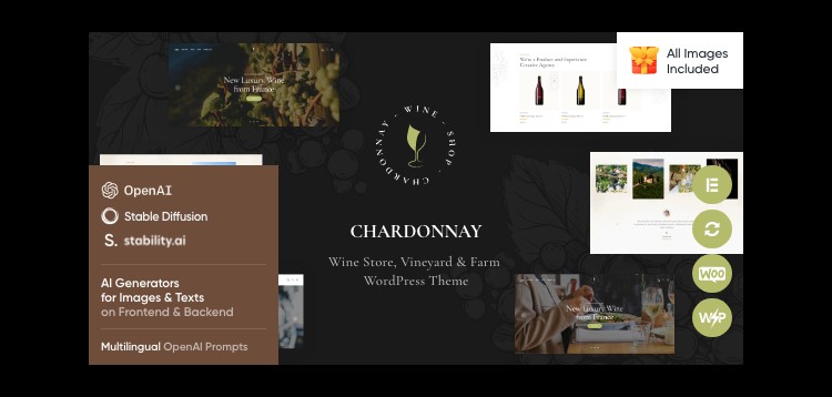 Chardonnay - Wine Store & Vineyard WordPress Theme