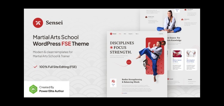 Item cover for download Sensei - Martial Arts Club & Trainer FSE WordPress Theme