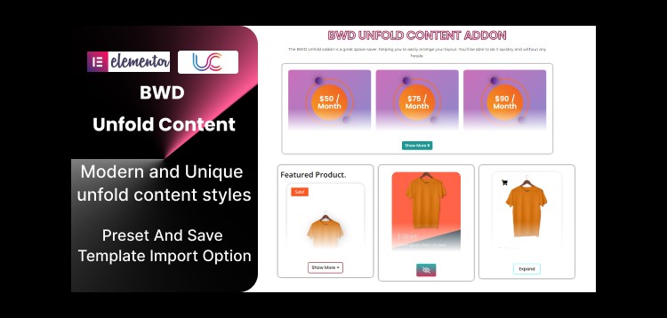 Unfold Content Addon For Elementor