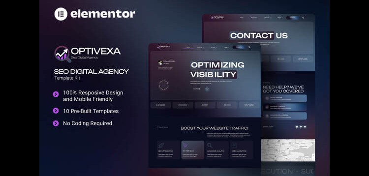 Optivexa - SEO Digital Agency Elementor Template Kit