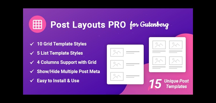 Post Layouts Pro for Gutenberg