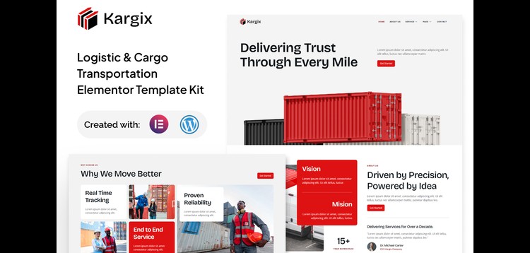 Kargix - Logistic & Cargo Transportation Elementor Template Kit