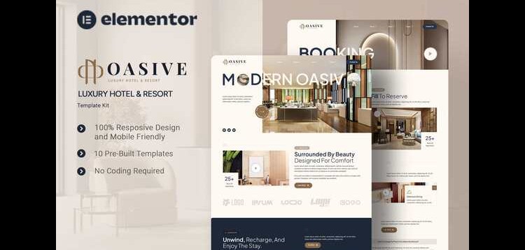 Oasive - Luxury Hotel & Resort Elementor Template Kit