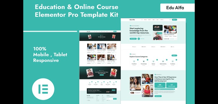 EduAlfa - Education & Online Course Elementor Pro Template Kit