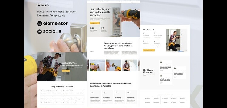 Item cover for download LockFix - Locksmith & Key Maker Service Elementor Template Kit