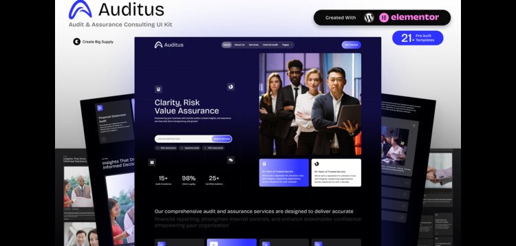 Auditus - Audit & Assurance Consulting Elementor Template Kit