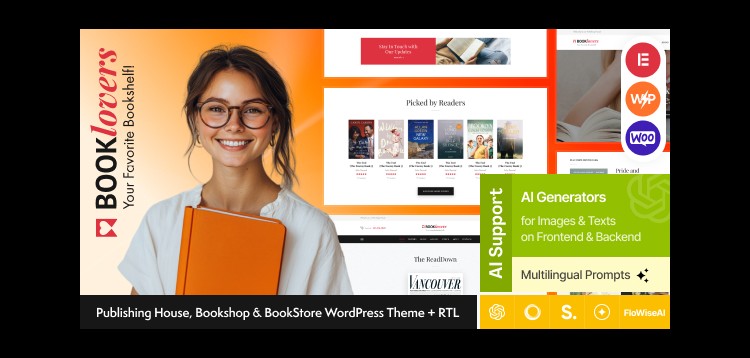 Booklovers - Publishing House, Bookshop & BookStore WordPress Theme + RTL