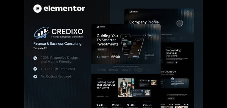 Credixo - Finance & Business Consulting Elementor Template Kit