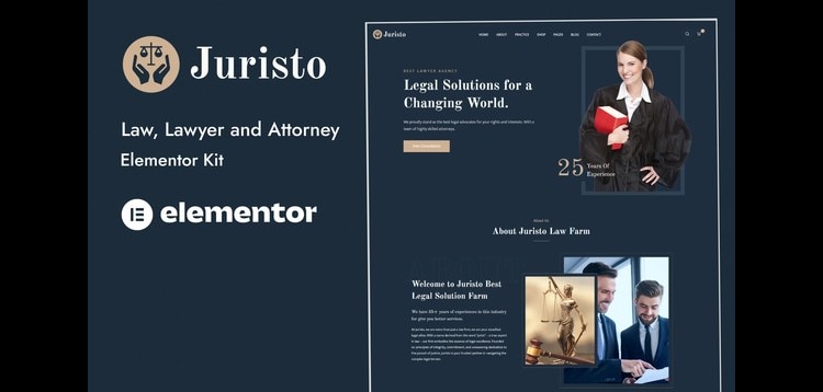 Juristo – Lawyer & Attorney Elementor Template Kit
