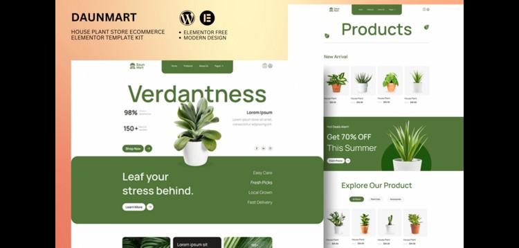 Item cover for download Daunmart - Houseplant Store Ecommerce Elementor Pro Template Kit
