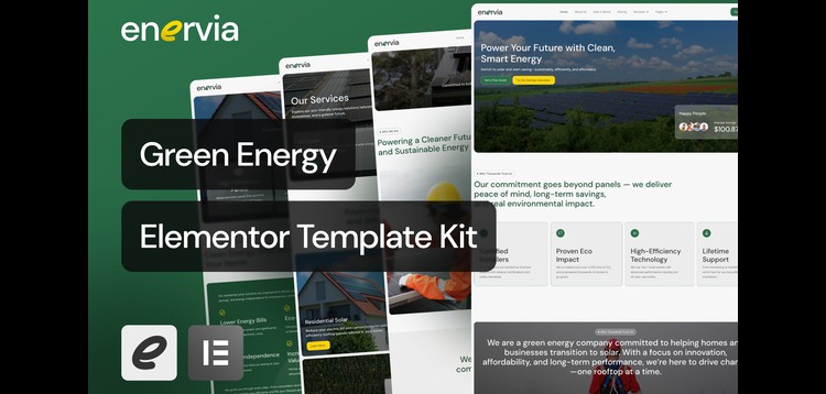 Item cover for download Enervia - Green Energy Elementor Template Kit