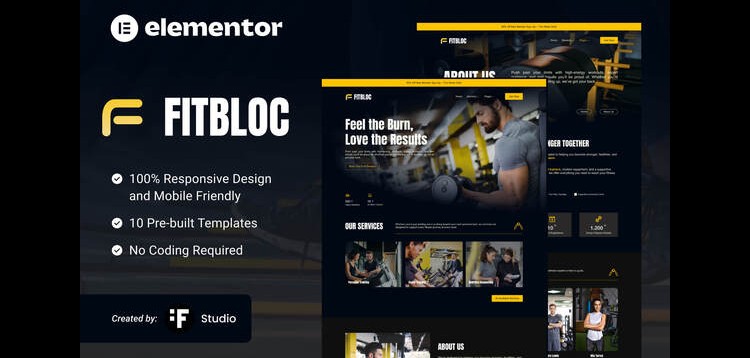 Item cover for download Fitbloc – Fitness & Wellness Elementor Template Kit