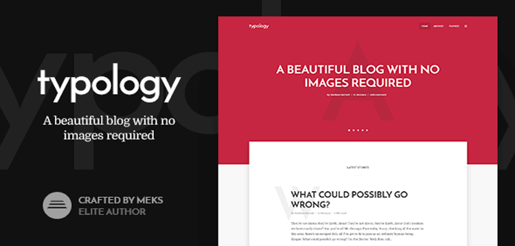 Item cover for download Typology - Text Based Minimal WordPress Blog Theme