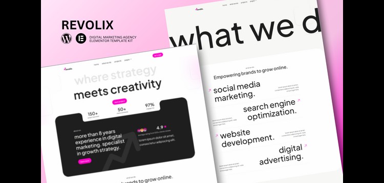 Item cover for download Revolix - Digital Marketing Agency Elementor Template Kit