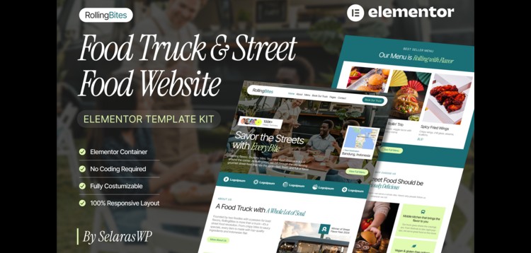Item cover for download RollingBites - Food Truck & Street Food Elementor Pro Template Kit