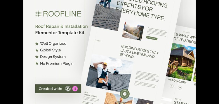 Item cover for download Roofline - Roof Repair & Installation Elementor Template Kit 1.0