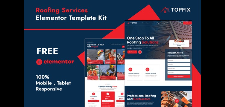 Item cover for download Topfix - Roofing Services Elementor Template Kit