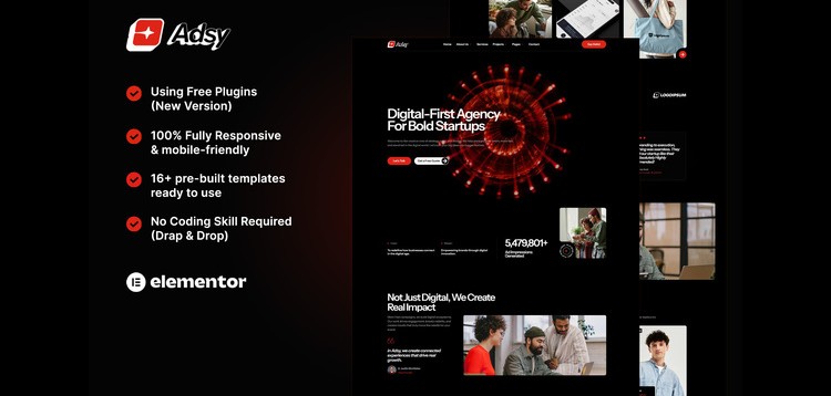 Item cover for download Adsy - Digital Agency Elementor Template Kit