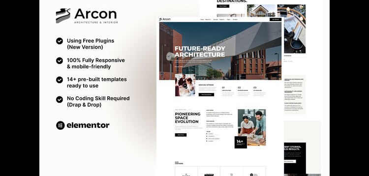 Item cover for download Arcon - Architecture & Interior Elementor Template Kit
