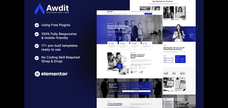 Item cover for download Awdit - Accounting Firm Elementor Template Kit