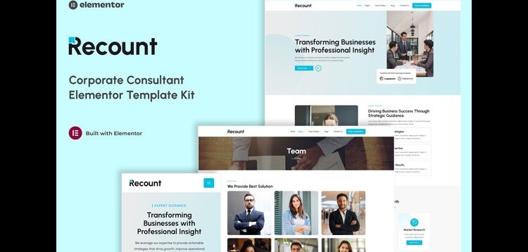 Item cover for download Recount - Corporate Consultant Elementor Template Kit