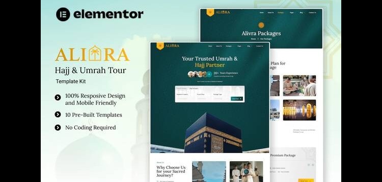 Item cover for download Alivra - Hajj & Umrah Tour Elementor Template Kit