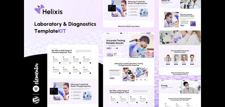 Helixis - Laboratory & Diagnostics Elementor Template Kit