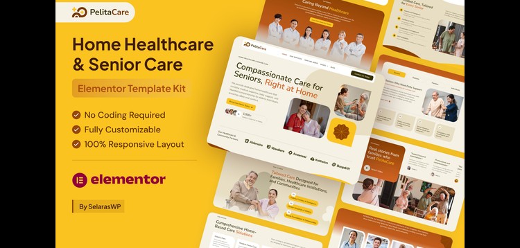 PelitaCare - Home Healthcare & Senior Care Elementor Pro Template Kit