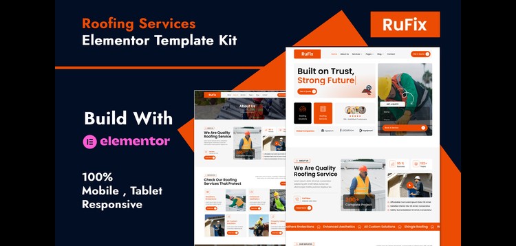 Rufix - Roofing Services Elementor Template Kit