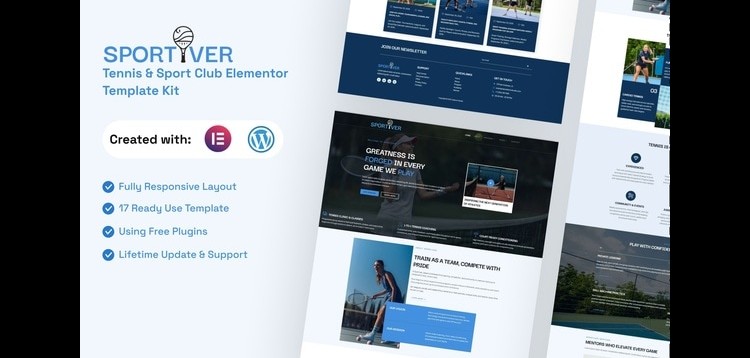 Sportiver - Tennis & Sport Club Elementor Template Kit