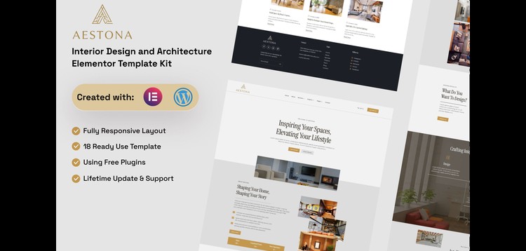 Aestona - Interior Design & Architecture Elementor Template Kit