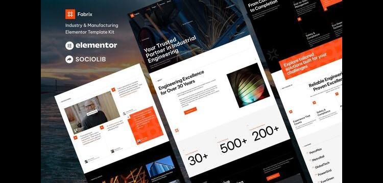 Fabrix - Industry & Manufacturing Elementor Template Kit