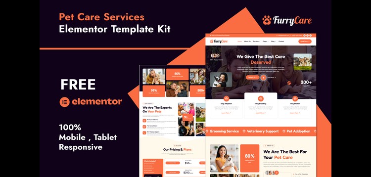 Item cover for download Furrycare - Veterinary & Pet Care Services Elementor Template Kit