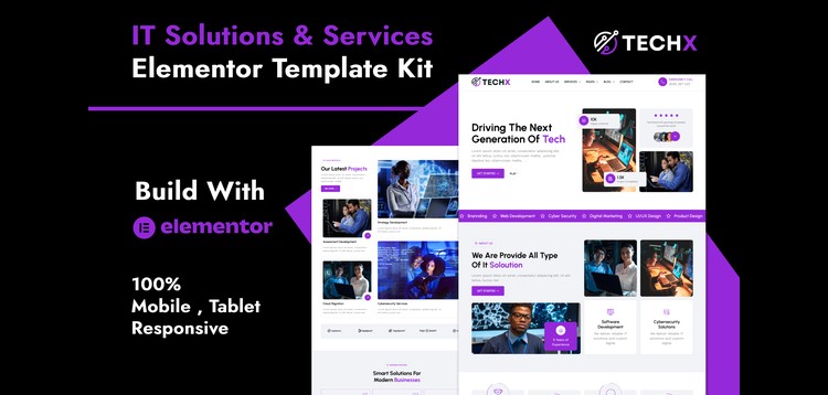 Item cover for download TechX - IT Solutions & Services Company Elementor Template Kit