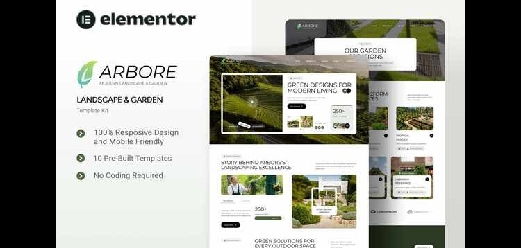 Item cover for download Arbore - Landscape & Garden Elementor Template Kit