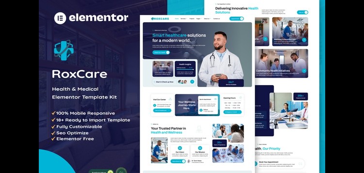 Item cover for download RoxCare - Health & Medical Elementor Template Kit