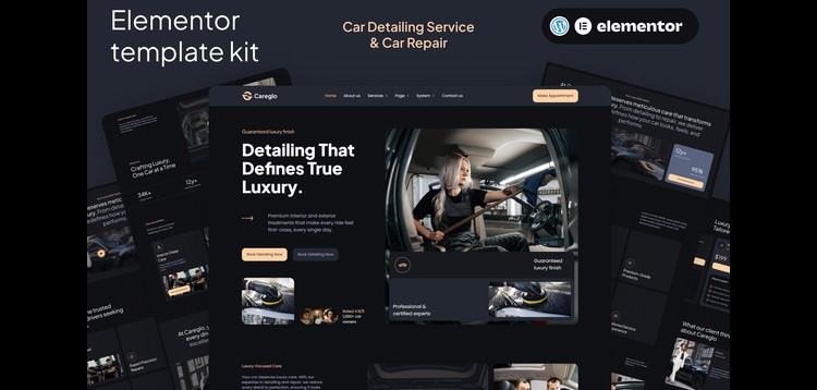 Item cover for download Careglo - Car Detailing Service & Car Repair Elementor Template Kit