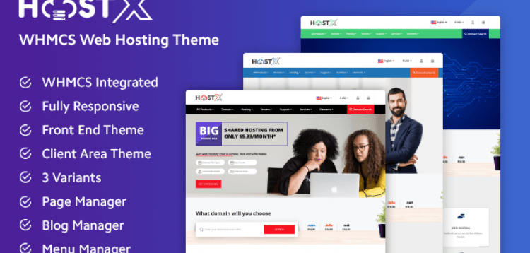 Item cover for download HostX - WHMCS Web Hosting Theme NULLED