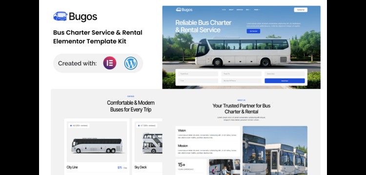 Item cover for download Bugos - Bus Charter Service & Rental Elementor Template Kit